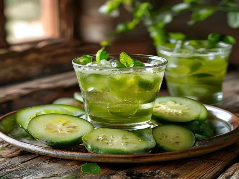 Agua fresca pepino menta — receta de cocina Mexicana