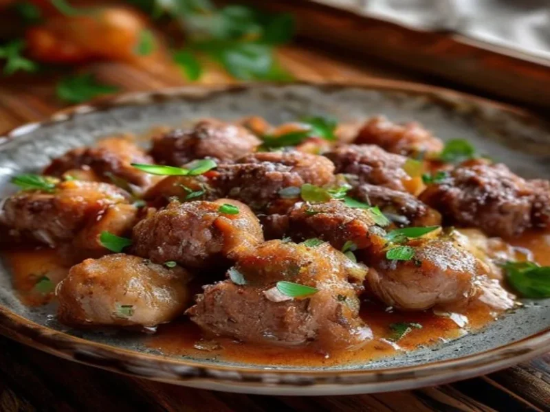Albondigas suecas con pure cremoso — receta de cocina Internacional