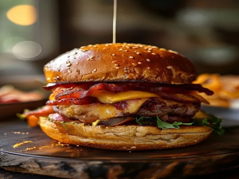 Bacon cheeseburger — receta de cocina Internacional
