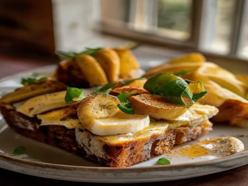 Banana bread tostado — receta de cocina Internacional