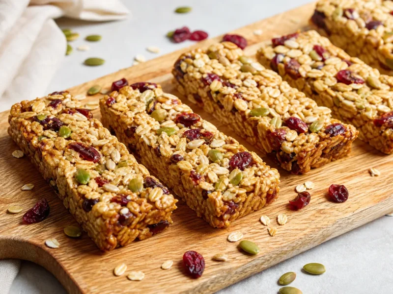 Barras de Granola Casera con Semillas y Arándanos — receta de cocina Mediterránea