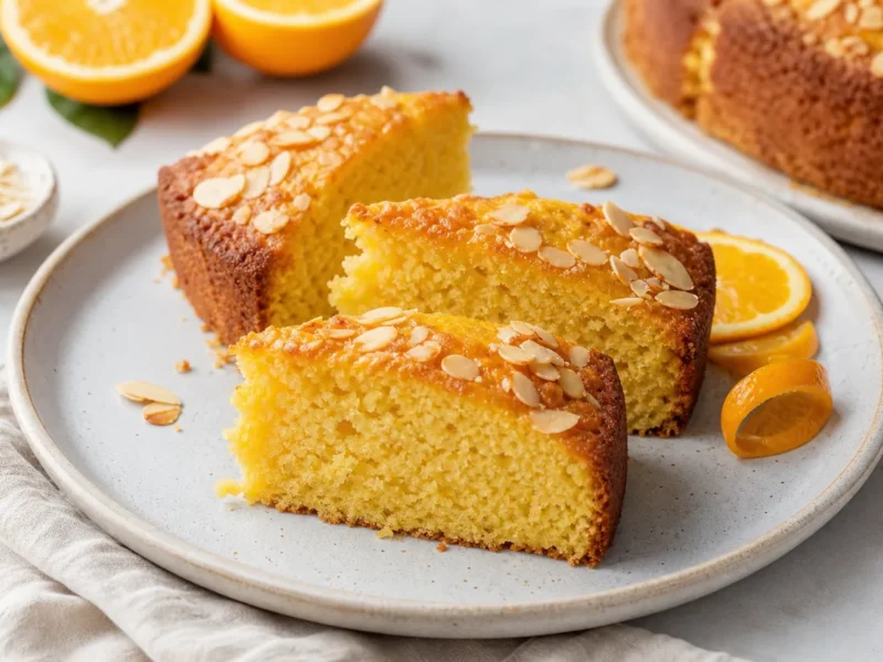 Bizcocho de naranja y almendra sin gluten — receta de cocina méditerranéen