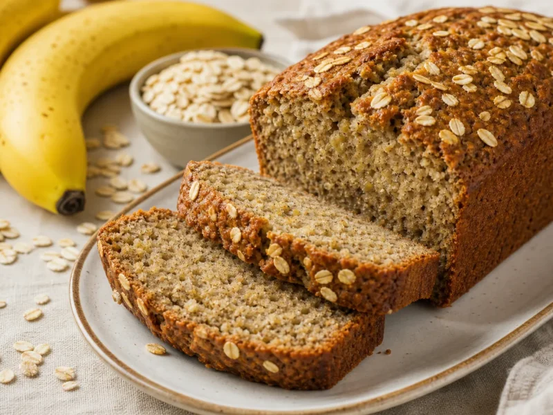 Cake banane et flocons d'avoine sans sucre ajouté — receta de cocina méditerranéen