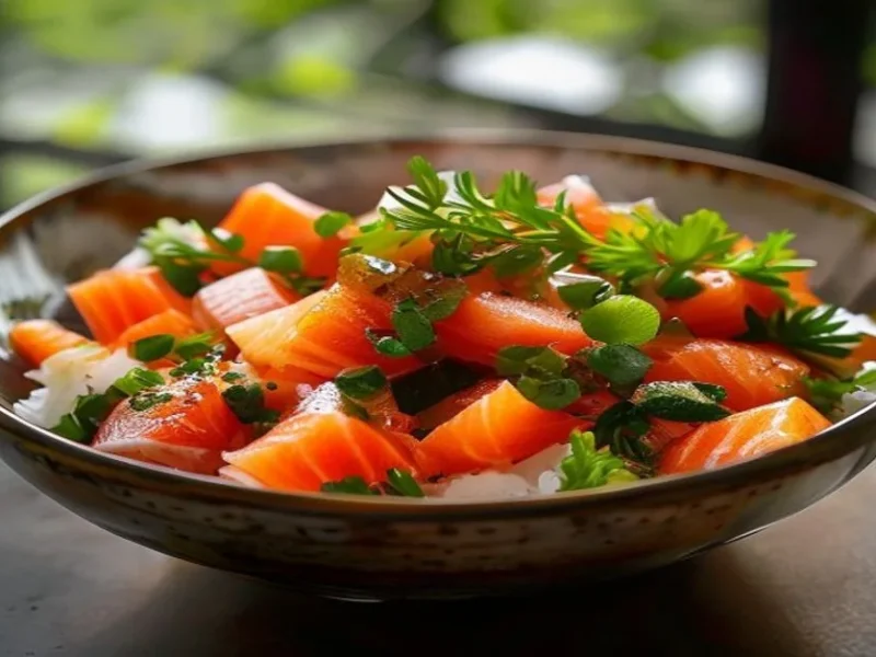 Bowl Poke Salmón — receta de cocina Internacional