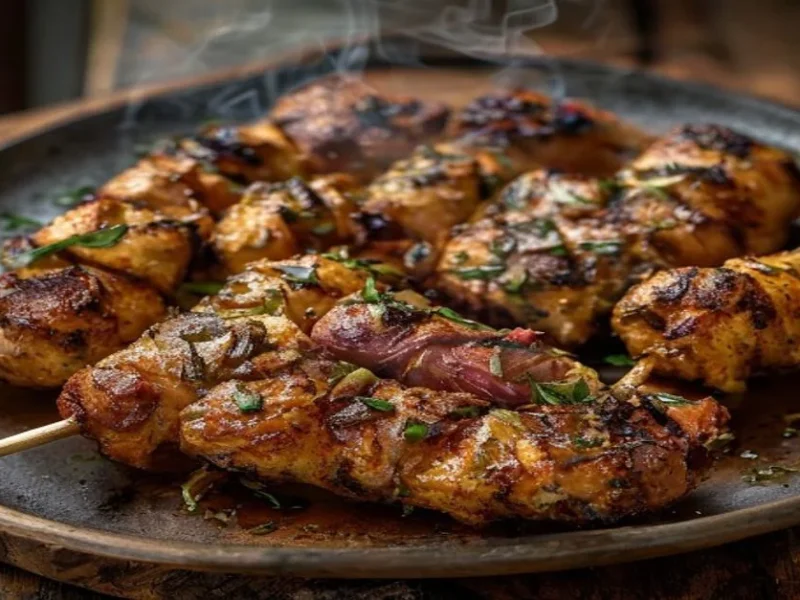 Brochetas de kofta de cordero especiadas — receta de cocina Mediterránea