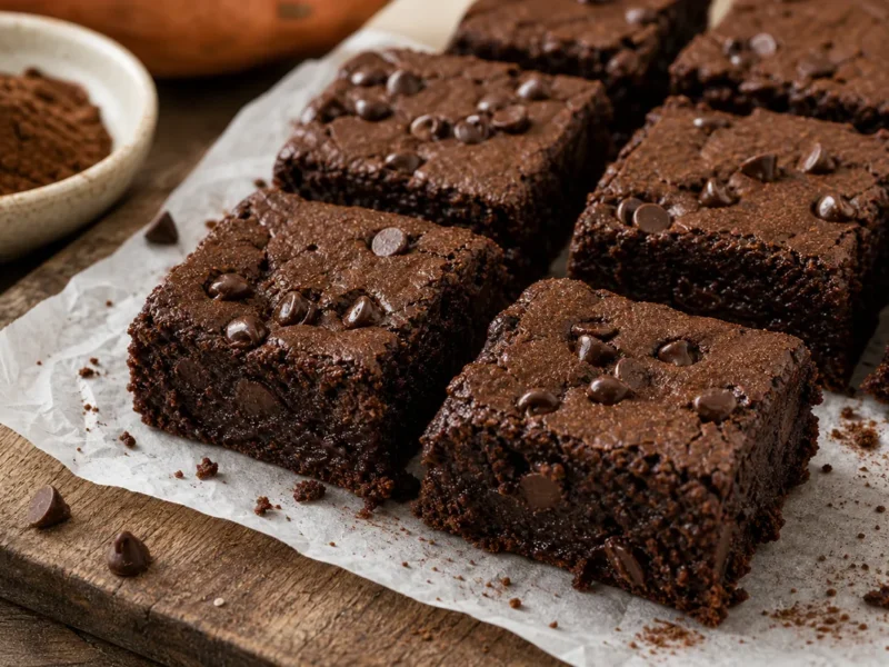Brownie de boniato y chocolate sin harina — receta de cocina Mediterránea