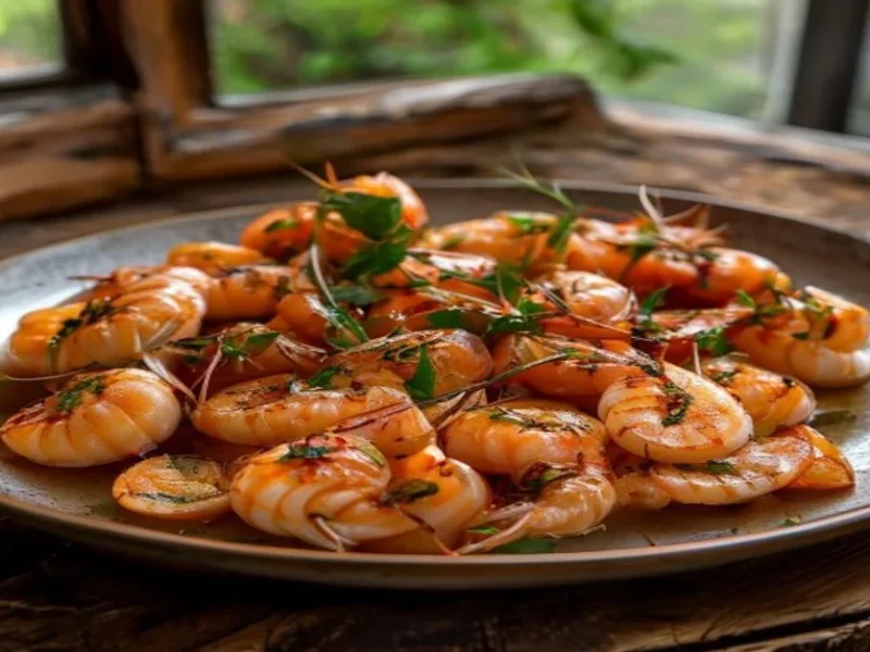 Camarones al ajillo con guindilla — receta de cocina Mediterránea