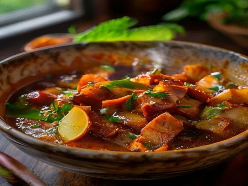 Cerdo al coco tailandes con curry rojo — receta de cocina تايلاندية