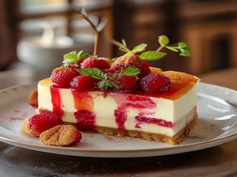 Cheesecake de frutos rojos — receta de cocina Internacional