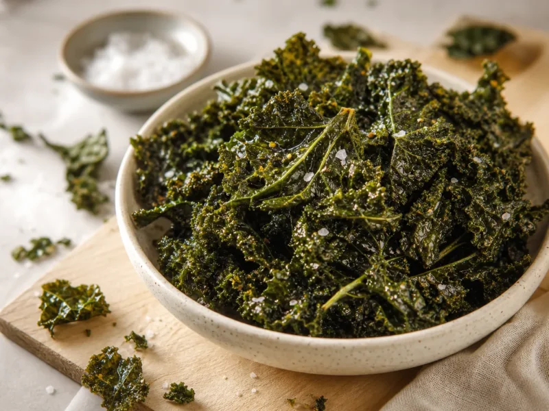 Chips de Col Rizada (Kale) Crujientes al Horno — receta de cocina Mediterránea