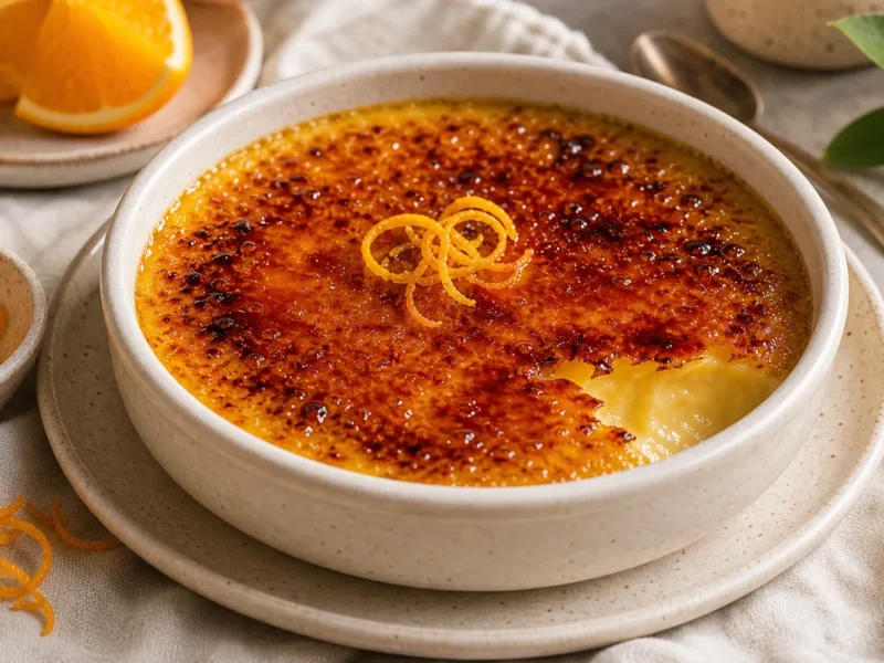 Crème catalane à l'orange et sucre brûlé — receta de cocina méditerranéen