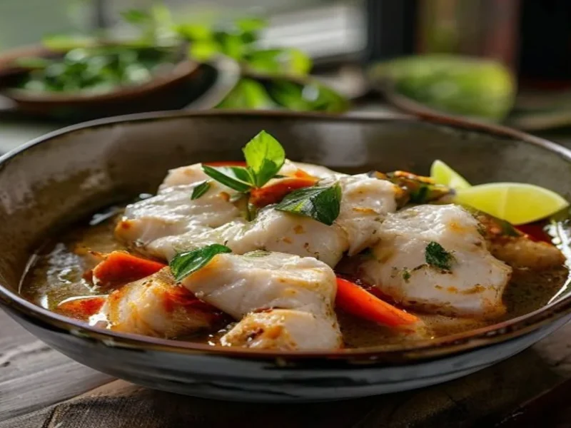 Curry verde tailandes de pescado — receta de cocina Tailandesa