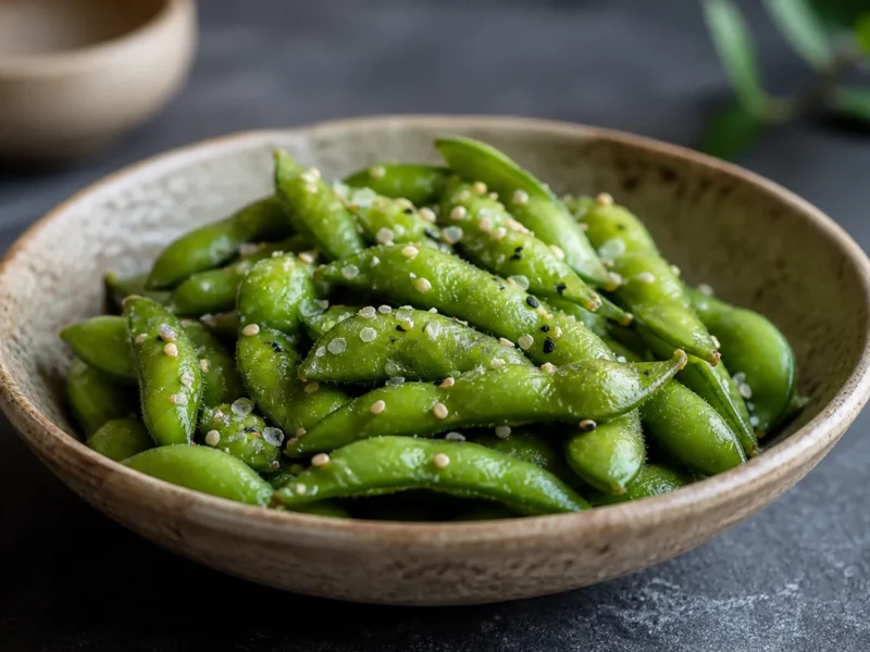 Edamame al Vapor con Flor de Sal y Sésamo — receta de cocina méditerranéen
