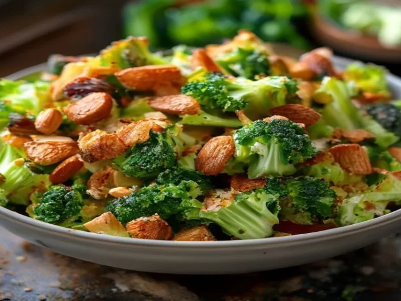 Salade croquante au brocoli — receta de cocina International