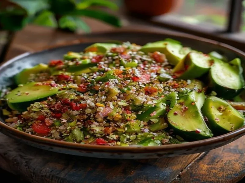 Salade de quinoa et avocat — receta de cocina Latino-américain