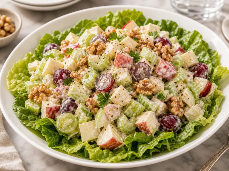 Ensalada Waldorf con manzana, apio y nueces — receta de cocina méditerranéen