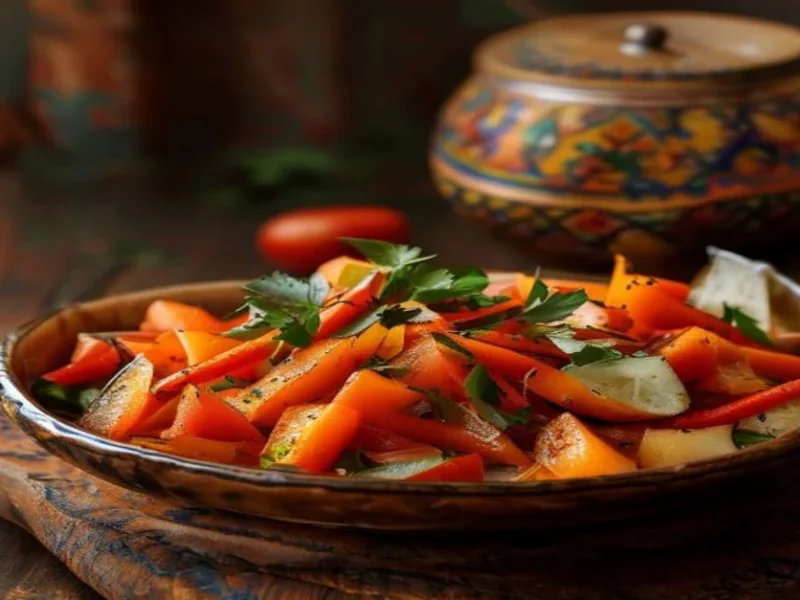 Ensalada de zanahoria rallada especiada — receta de cocina Marroquí