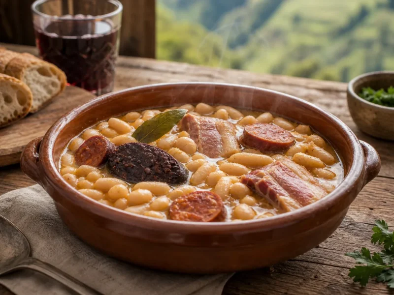Fabada asturienne aux haricots et compango léger — receta de cocina méditerranéen