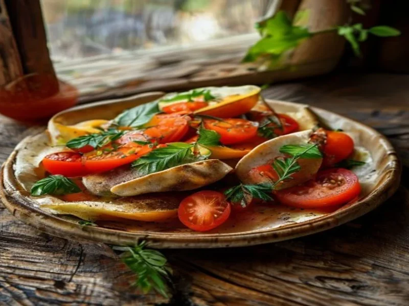 Fattoush libanais traditionnel — receta de cocina méditerranéen
