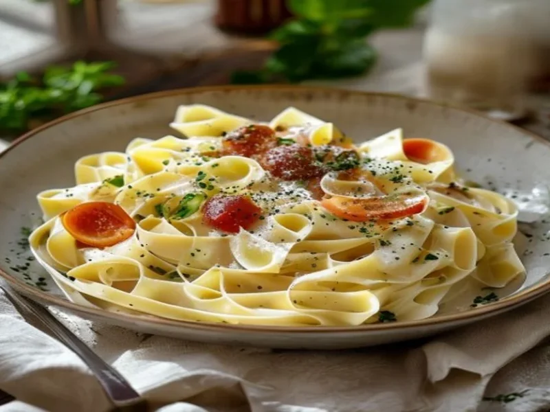 Fettucine Alfredo — receta de cocina italien