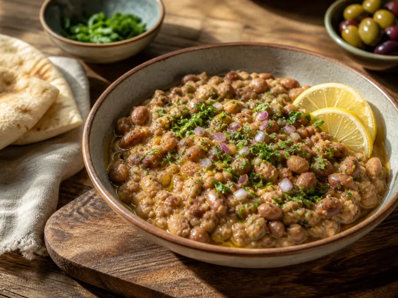 Ful Medames Light (Haricots légers au citron et au cumin) — receta de cocina méditerranéen