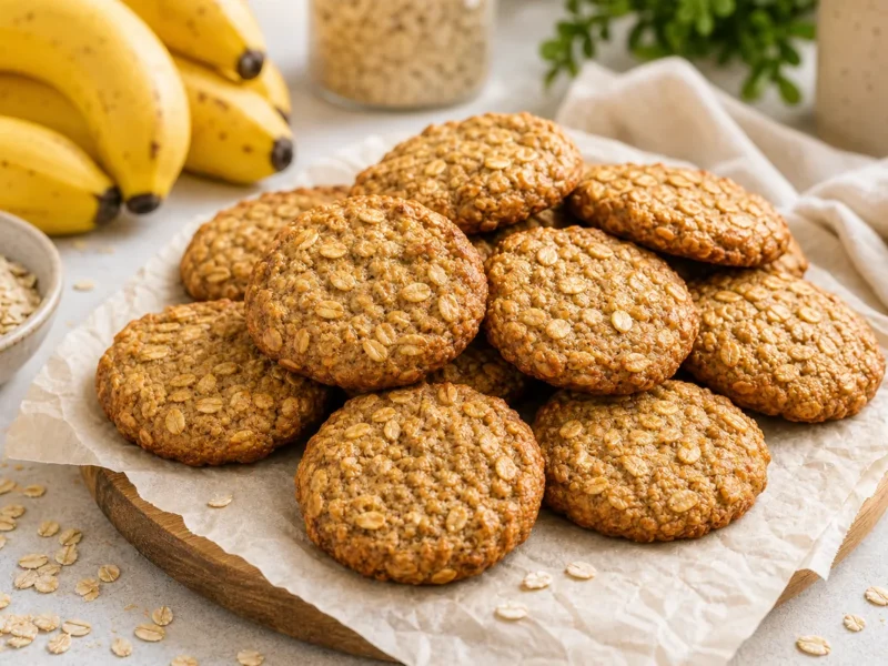 Biscuits à l'avoine et à la banane sans sucre ni farine — receta de cocina méditerranéen