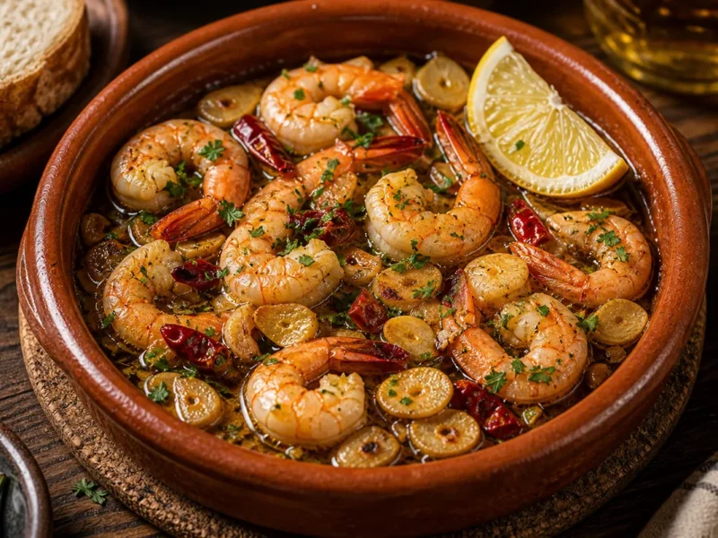 Garlic prawns with chilli and lemon — receta de cocina Mediterranean