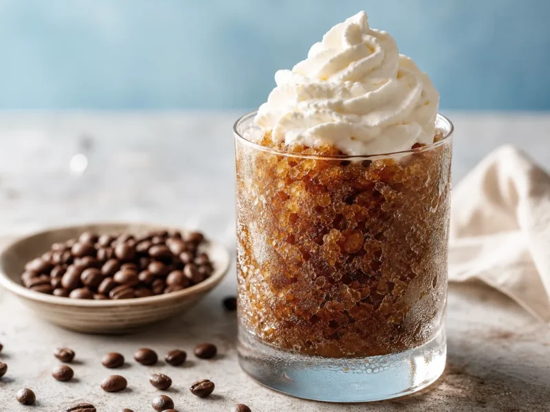 Coffee granita with semi-whipped cream — receta de cocina Italian