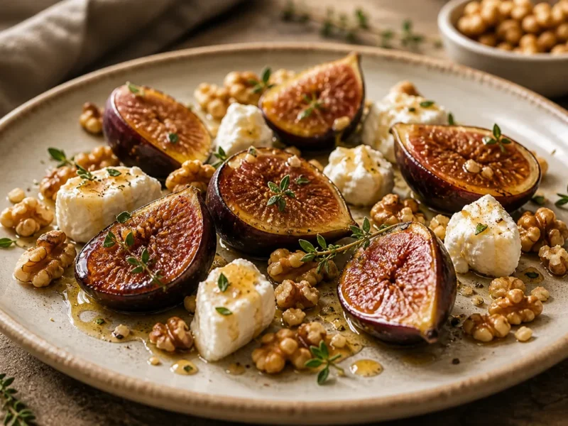 تين مشوي مع العسل، جبن الماعز والجوز — receta de cocina متوسطة