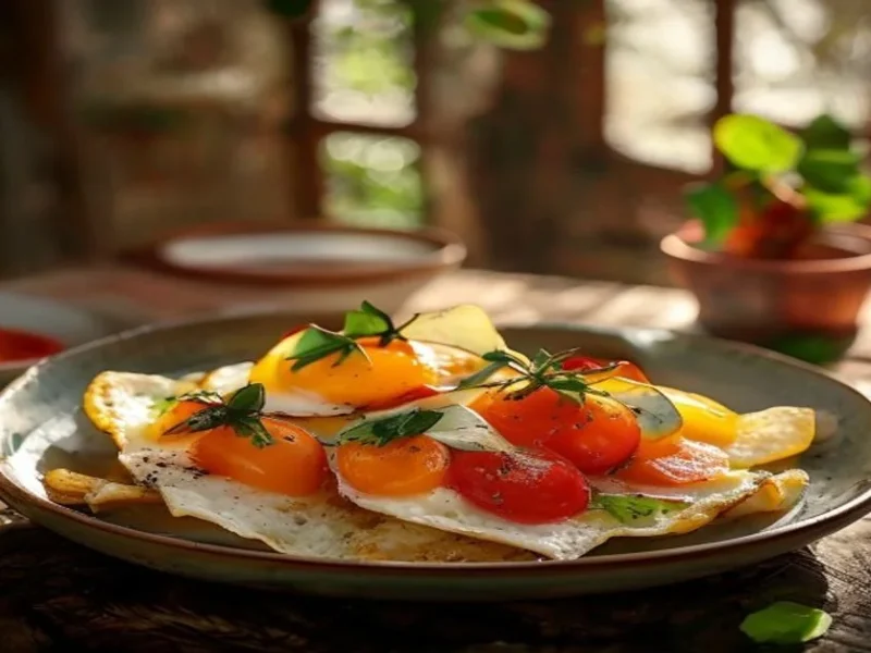 Huevos rancheros mexicanos — receta de cocina مكسيكية