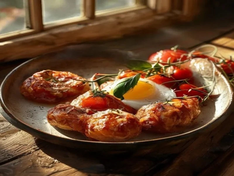 Jachnun con tomate y huevo — receta de cocina Mediterránea