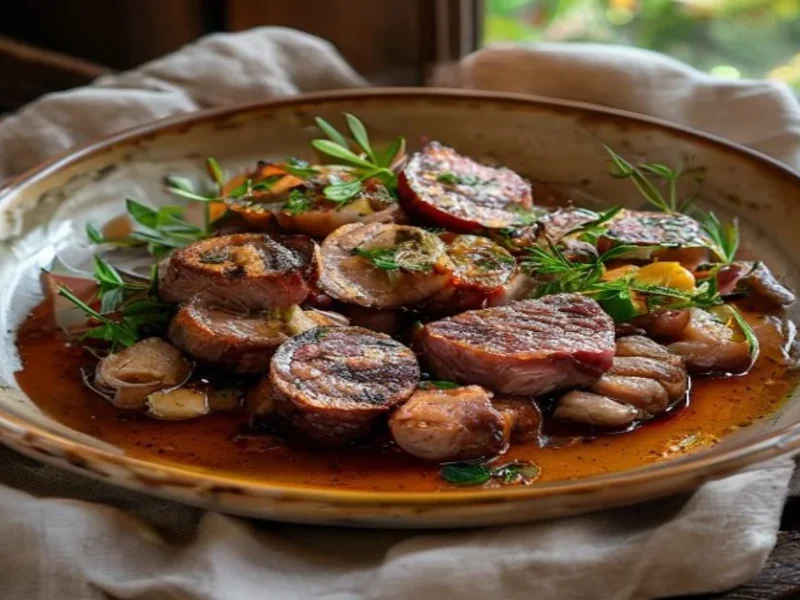 لحم الخنزير في صلصة الفطر — receta de cocina متوسطة
