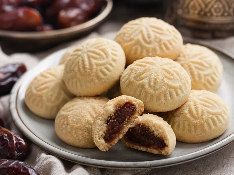 المعمول: بسكويت السميد المحشو بالتمر — receta de cocina متوسطة