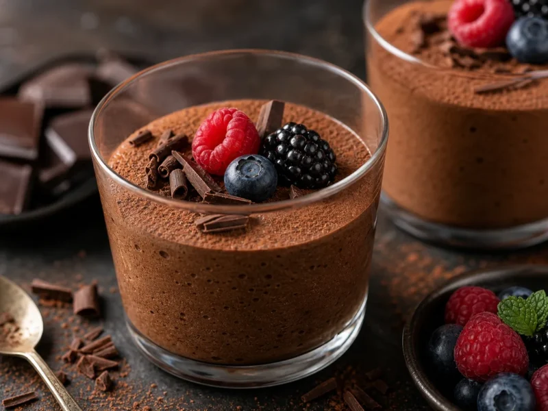 Mousse de chocolate negro con aquafaba — receta de cocina Mediterránea