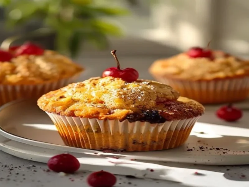 Muffins de arandanos caseros — receta de cocina Internacional