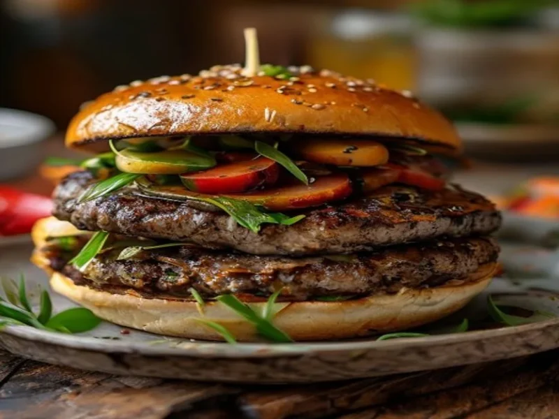 Mushroom swiss burger — receta de cocina Internacional