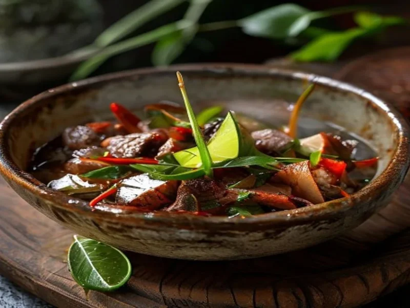 Nam tok de ternera — receta de cocina Tailandesa