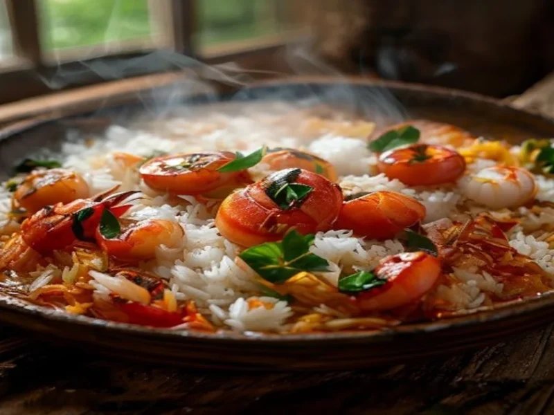 Paella de mariscos premium — receta de cocina Mediterránea