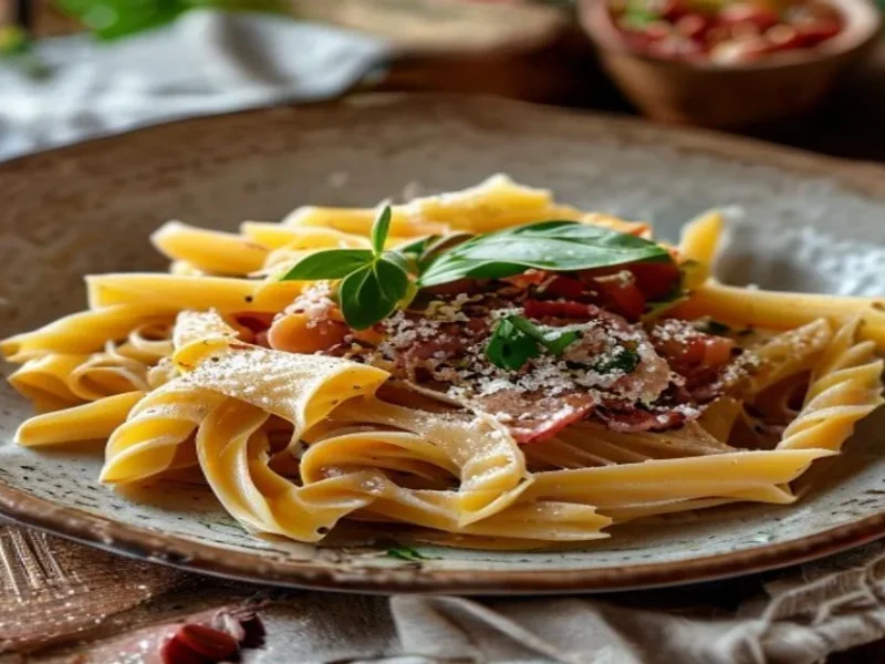 Pâtes à l'Amatriciana — receta de cocina italien