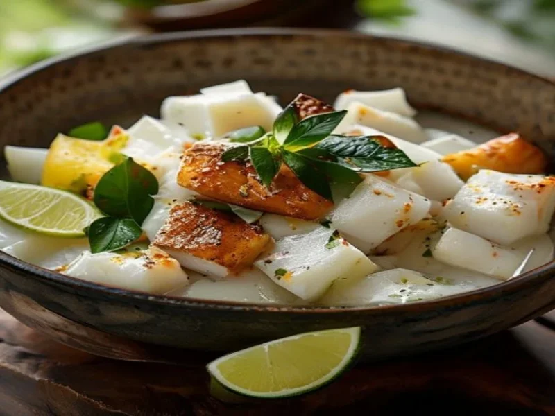 Pescado al coco tailandes — receta de cocina Tailandesa