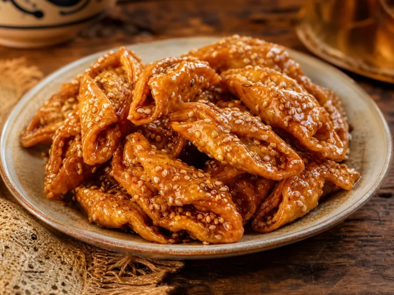 Pestiños andaluces con miel de caña — receta de cocina Mediterránea