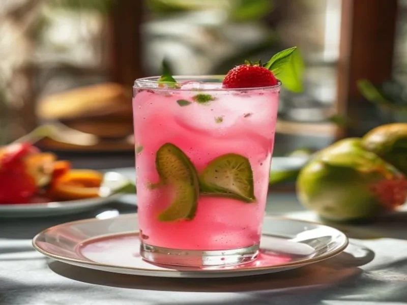 Pink drink refresher frutas — receta de cocina Internacional