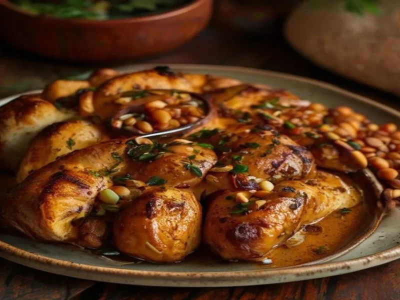 Chicken in Almond Sauce — receta de cocina Mediterranean