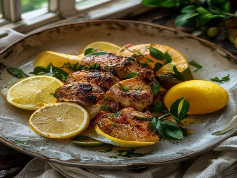 Lemonato Kotopoulo Chicken — receta de cocina Mediterranean