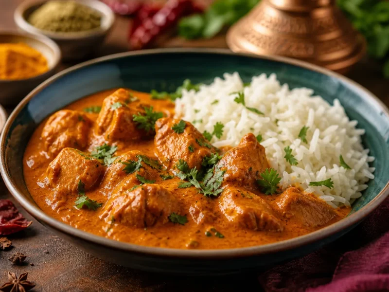 Pollo tikka masala con arroz basmati — receta de cocina India