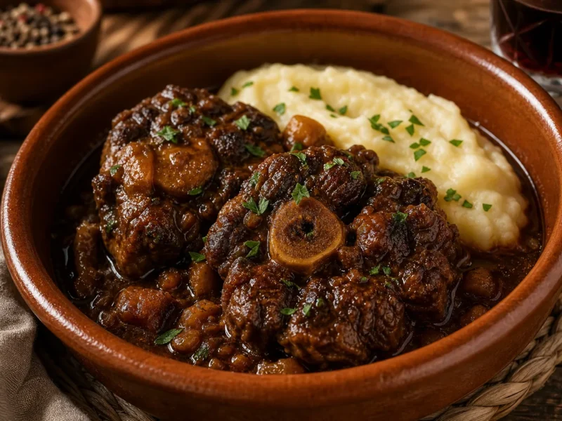Rabo de toro estofado a la cordobesa — receta de cocina Mediterránea