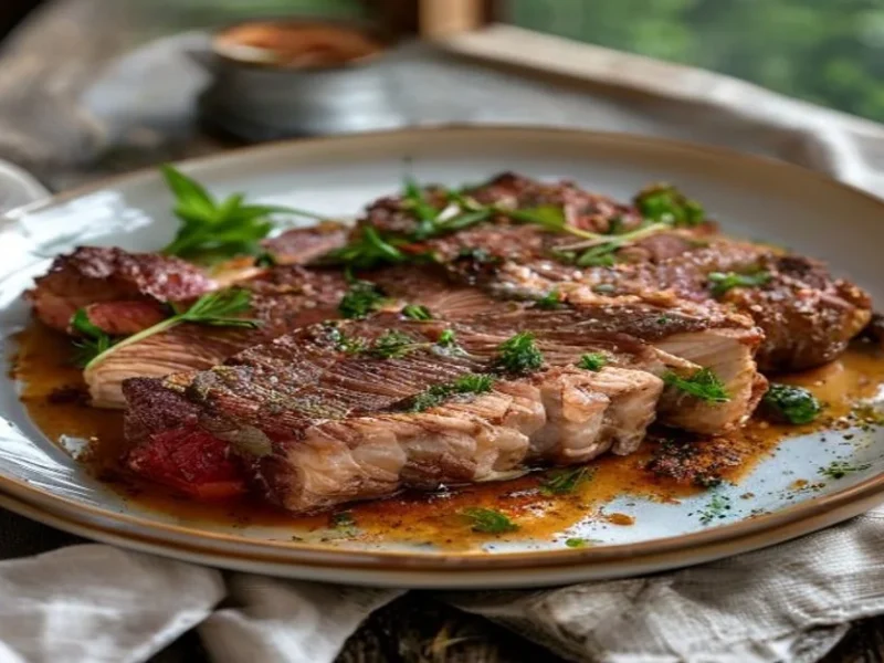 Rack de cordero con costra de hierbas — receta de cocina Mediterránea