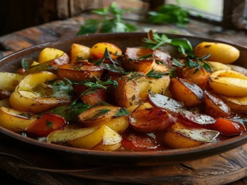Rape al horno con patatas — receta de cocina Mediterránea