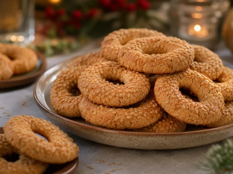 Roscos de vino con sésamo y anís — receta de cocina Mediterranean