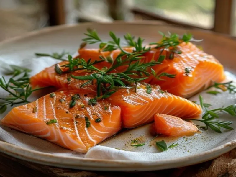 سمك السلمون بالأعشاب — receta de cocina متوسطة